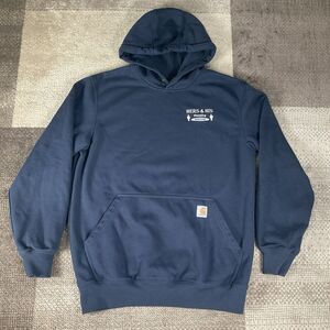 Carhartt Rain Defender Hoodie Mens M‎ Loose Fit Heavyweight Company Logo Blue